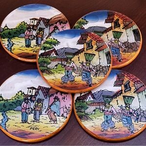 Handcrafted Peruvian Art Coasters - Multicolor